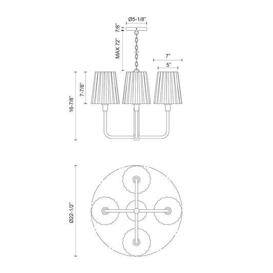 Alora Lighting Plisse 4 Light Chandelier Chrome
