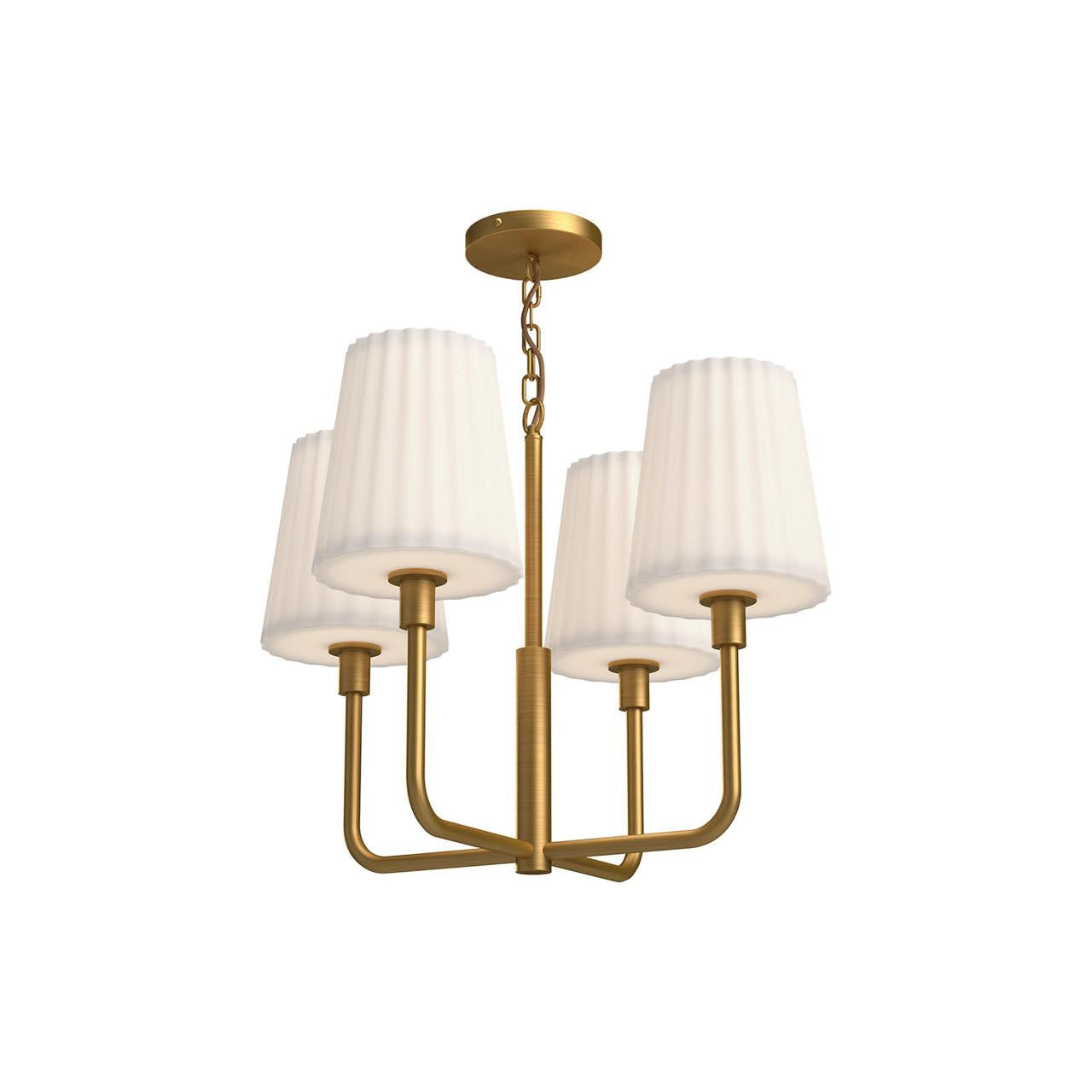 Alora Lighting Plisse 4 Light Chandelier Aged Gold