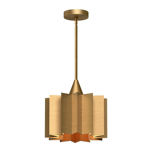 Alora Lighting Plisse 12-in Pendant Aged Gold