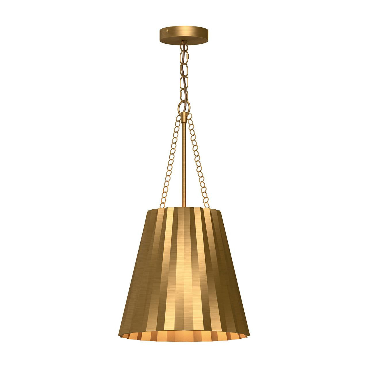Alora Lighting Plisse 12-in Pendant Aged Gold