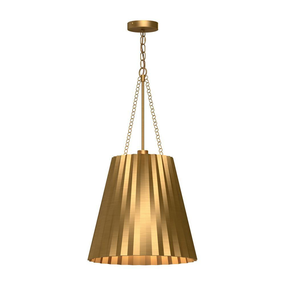 Alora Lighting Plisse 16-in Pendant Aged Gold