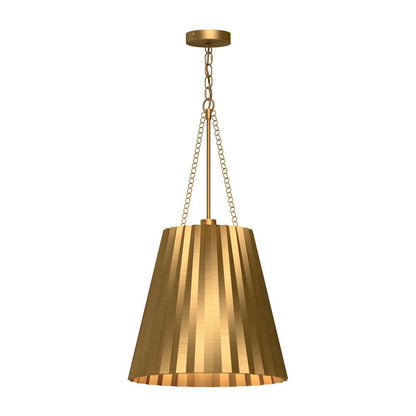 Alora Lighting Plisse 16-in Pendant Aged Gold