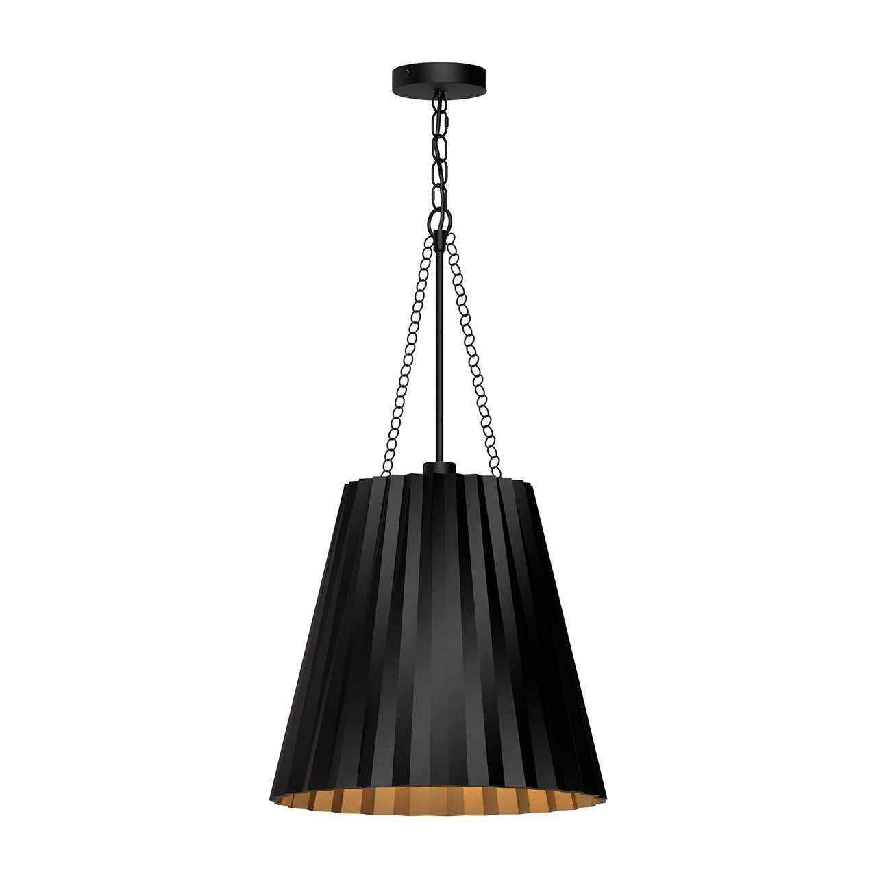 Alora Lighting Plisse Pendant, 1-Light, Matte Black, 27.25"H