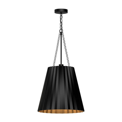 Alora Lighting Plisse Pendant, 1-Light, Matte Black, 27.25"H