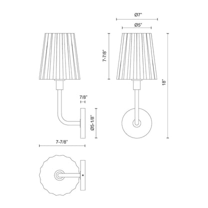 Alora Lighting Plisse Wall/Vanity Light Chrome