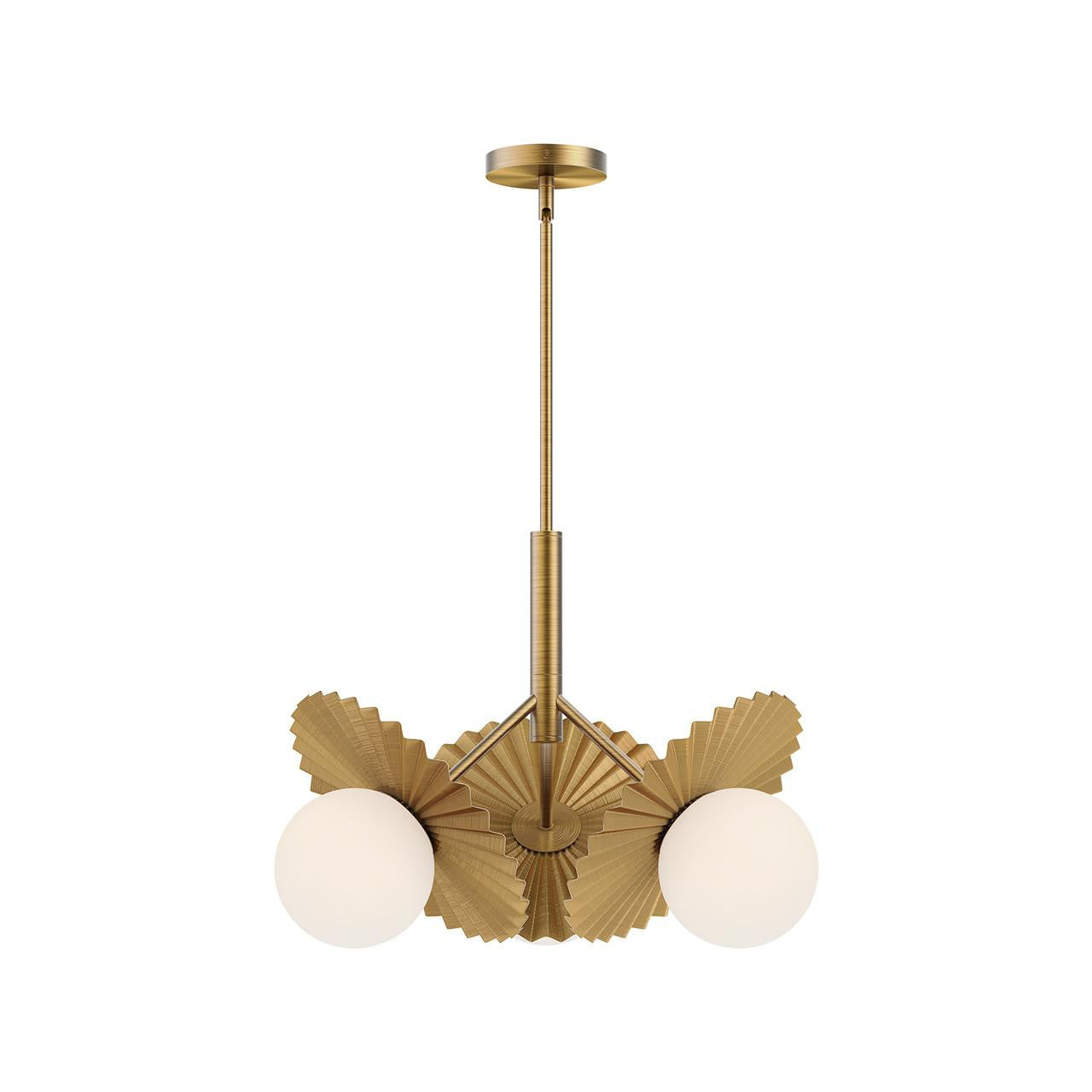 Alora Lighting Plume 3 Light Chandelier Brushed Gold