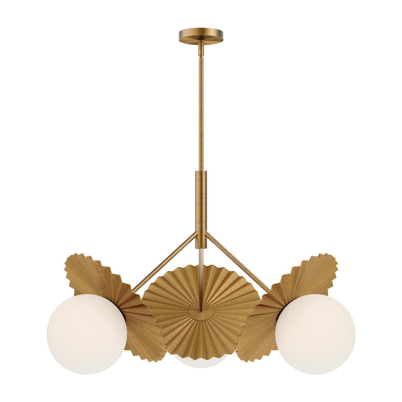 Alora Lighting Plume 3 Light Chandelier Brushed Gold