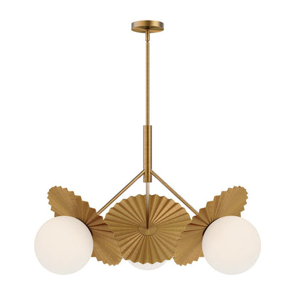 Alora Lighting Plume 3 Light Chandelier Brushed Gold