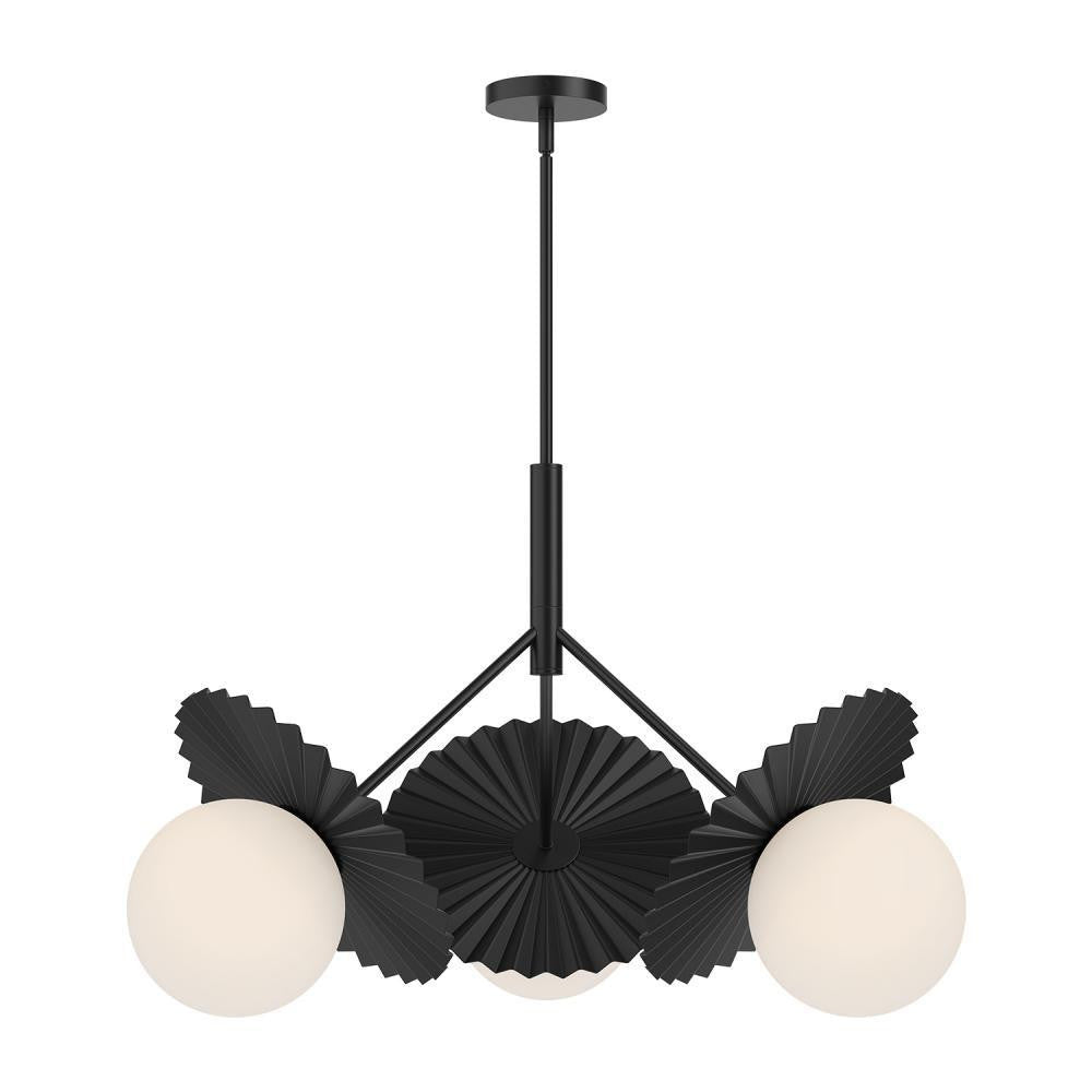 Alora Lighting Plume 3 Light Chandelier Matte Black