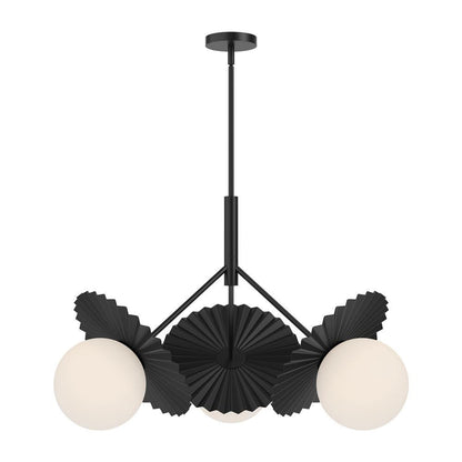Alora Lighting Plume 3 Light Chandelier Matte Black