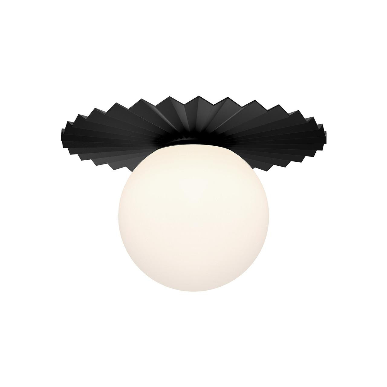 Alora Lighting Plume Flush Mount, 1-Light, Matte Black, Opal Matte Glass, 13.88"D