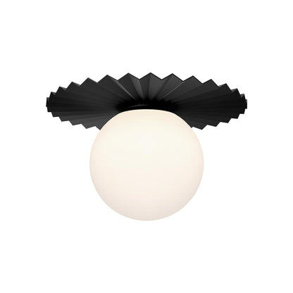 Alora Lighting Plume Flush Mount, 1-Light, Matte Black, Opal Matte Glass, 13.88"D