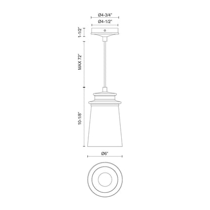 Alora Lighting Quincy Pendant, 1-Light, Textured Black, Clear Bubble Glass, 10.13"H