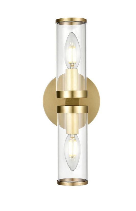 Alora Lighting Revolve 2 Light Wall/Vanity Light Natural Brass