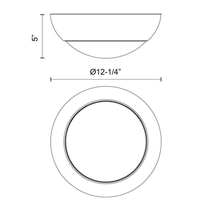 Alora Lighting Rubio Flush Mount, 2-Light, Matte Black, Opal Matte Glass, 12.25"D