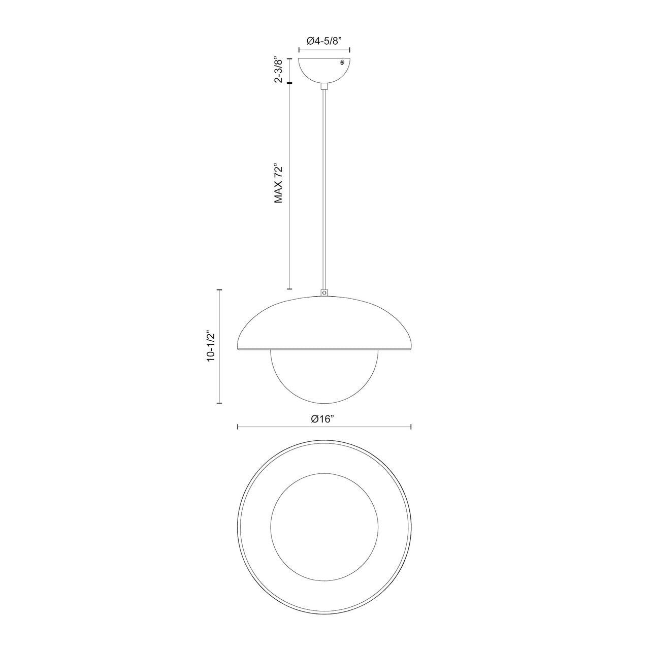Alora Lighting Rubio 16-in Pendant Matte Black