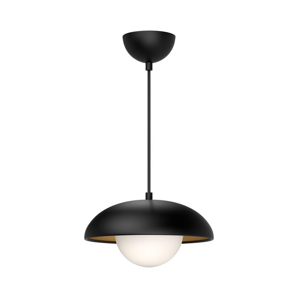 Alora Lighting Rubio Pendant, 1-Light, Matte Black, Opal Matte Glass, 10.88"D