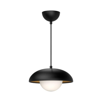 Alora Lighting Rubio Pendant, 1-Light, Matte Black, Opal Matte Glass, 10.88"D