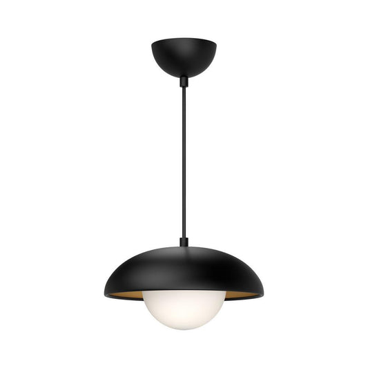 Alora Lighting Rubio Pendant, 1-Light, Matte Black, Opal Matte Glass, 10.88"D