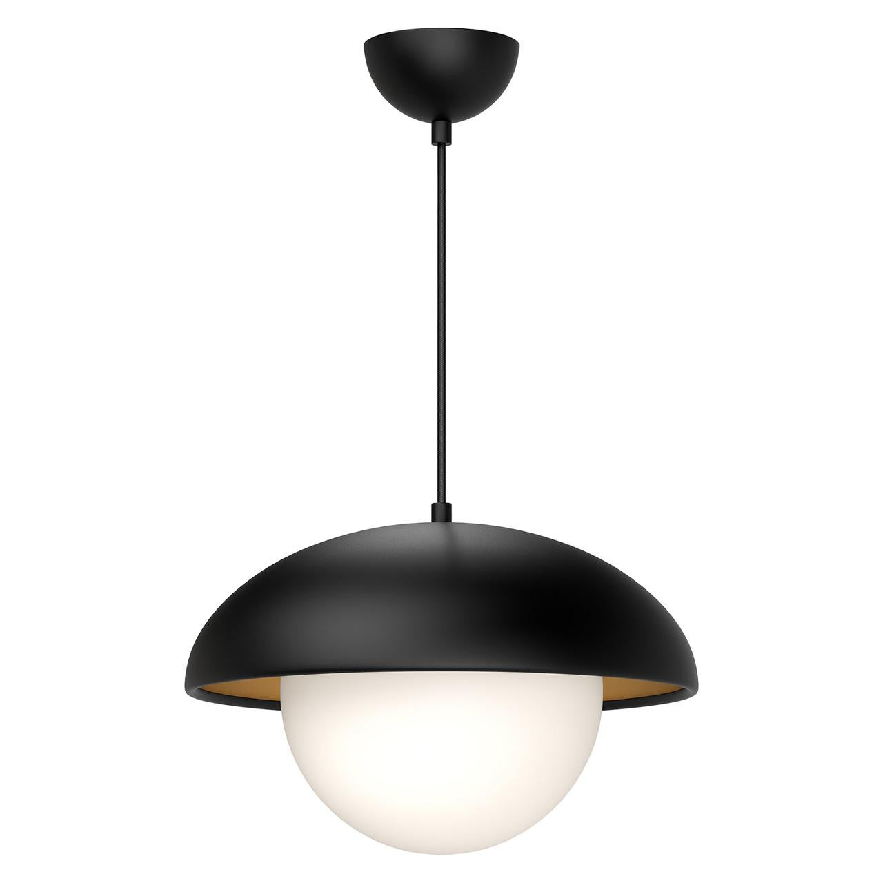 Alora Lighting Rubio Pendant, 1-Light, Matte Black, Opal Matte Glass, 16"D