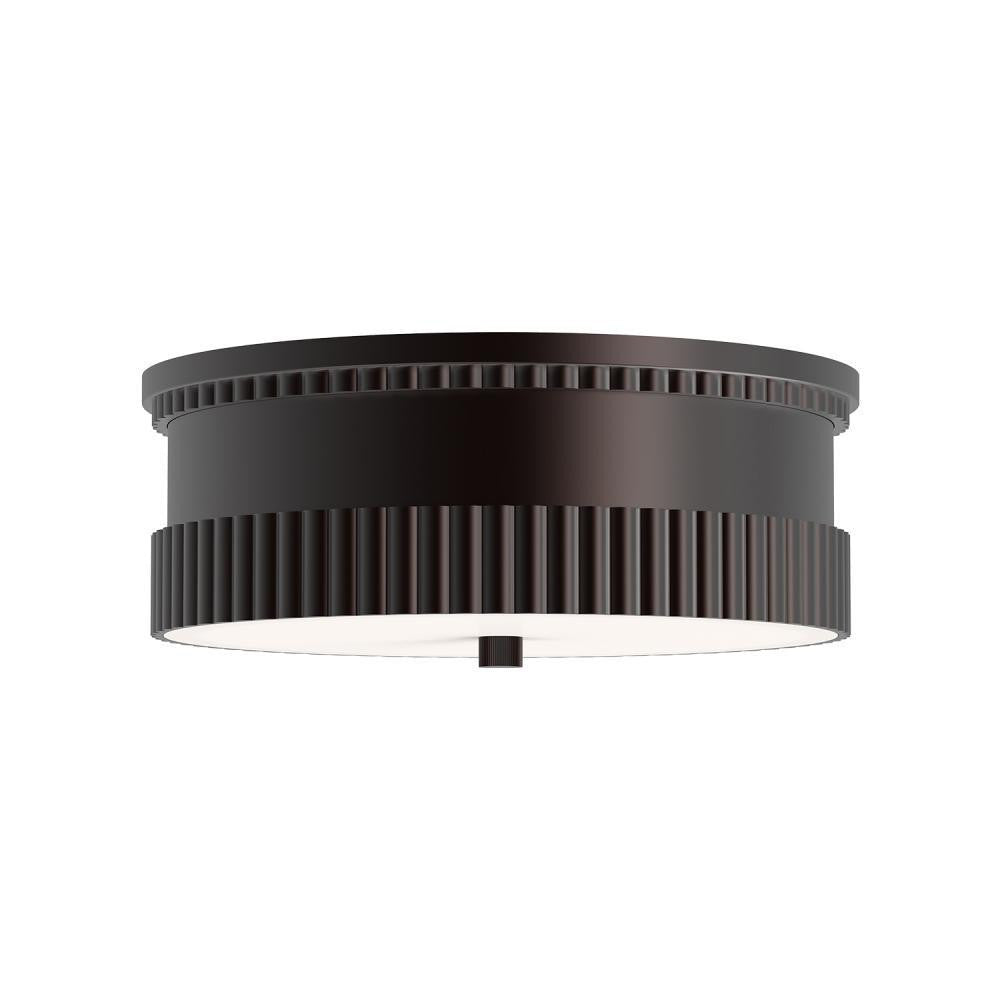 Alora Lighting Rue Flush Mount, 2-Light, Warm Bronze, 14.25"D