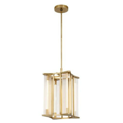 Alora Lighting Sabre Pendant, 1-Light, LED, Vintage Brass, Ribbed Glass, 18.13"H (PD339415VBCR 706WPAV)