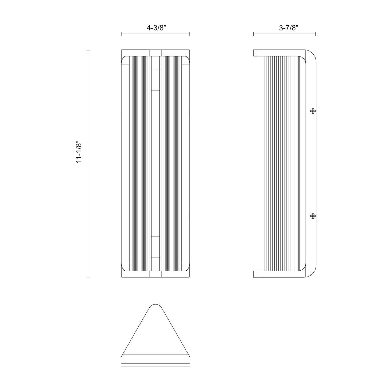 Alora Lighting Sabre Wall/Vanity Light, 4-Light, LED, Urban Bronze, Ribbed Glass, 11.13"H