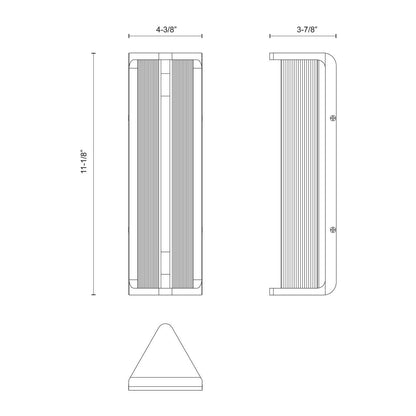 Alora Lighting Sabre Wall/Vanity Light, 4-Light, LED, Urban Bronze, Ribbed Glass, 11.13"H