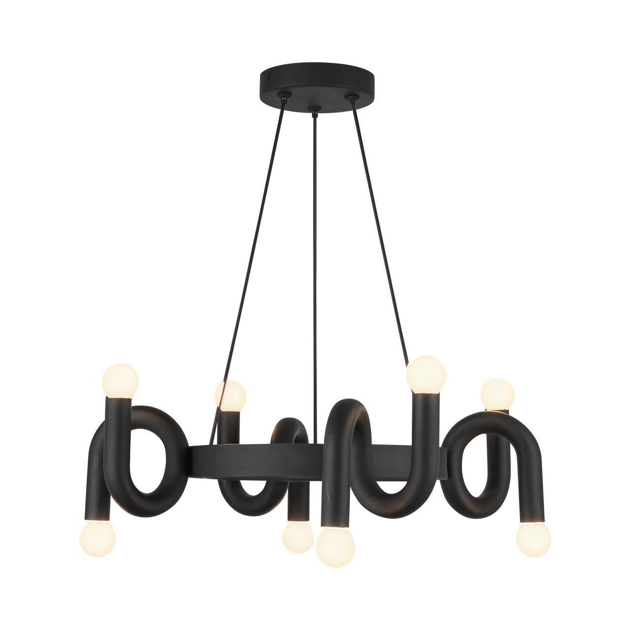Alora Lighting Sadie 23-in Matte Black Socket Chandelier