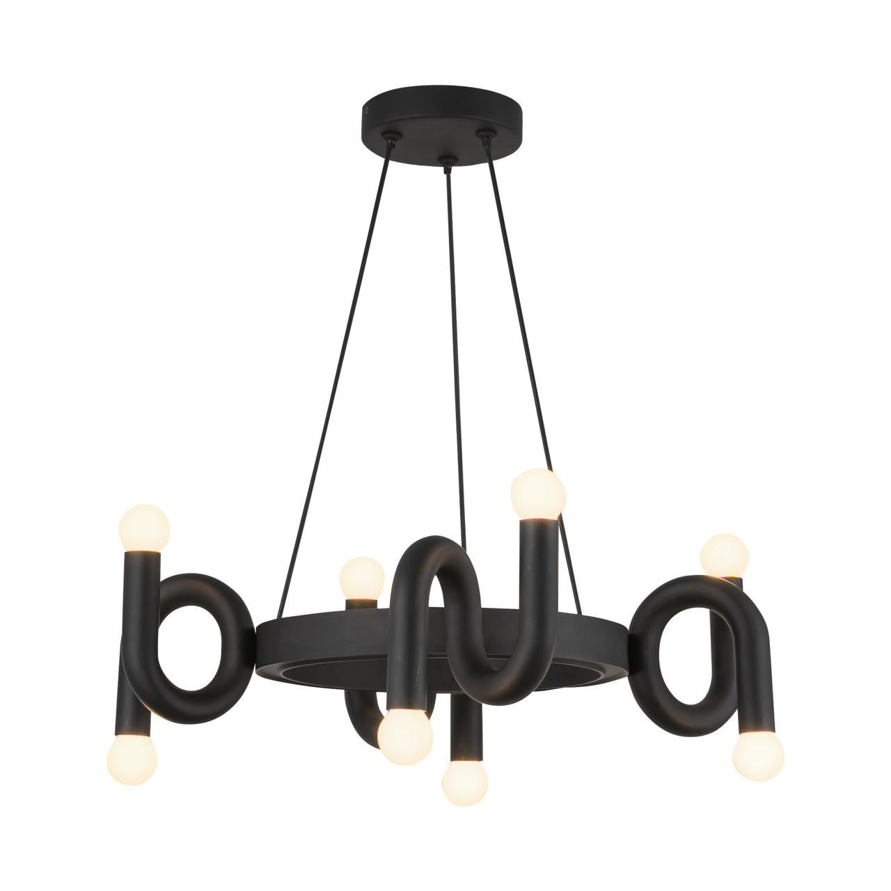Alora Lighting Sadie 23-in Matte Black Socket Chandelier