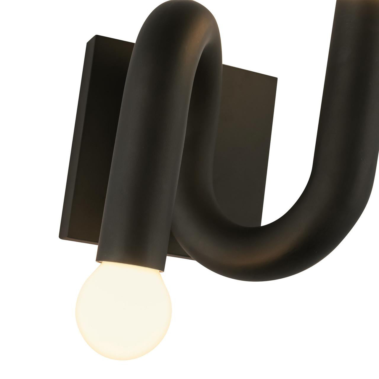 Alora Lighting Sadie 6-in Matte Black Socket Wall Vanity