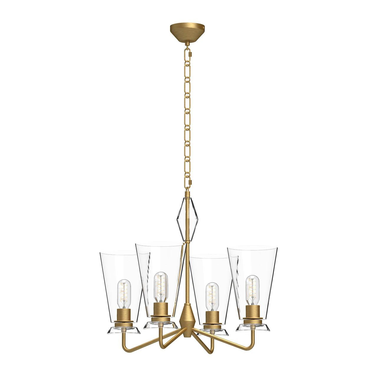 Alora Lighting Salem 4 Light Chandelier Brushed Gold