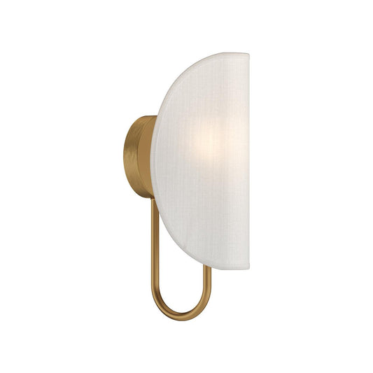 Alora Lighting Seno 6-in Wall/Vanity Light Aged Gold, White Cotton Fabric