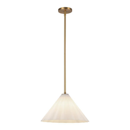 Alora Lighting Serena 14-in Aged Brass/Opal Glass 1 Light Pendant