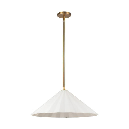 Alora Lighting Serena 20-in Aged Brass/Opal Glass 1 Light Pendant