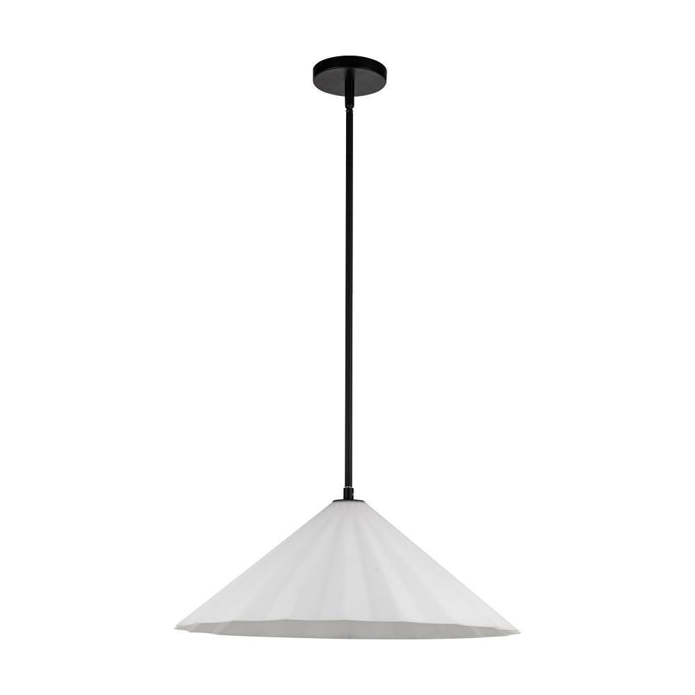 Alora Lighting Serena 20-in Matte Black/Opal Glass 1 Light Pendant