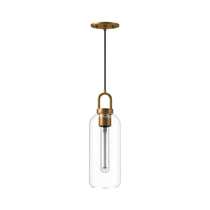 Alora Lighting Soji Pendant Aged Gold, Clear Glass