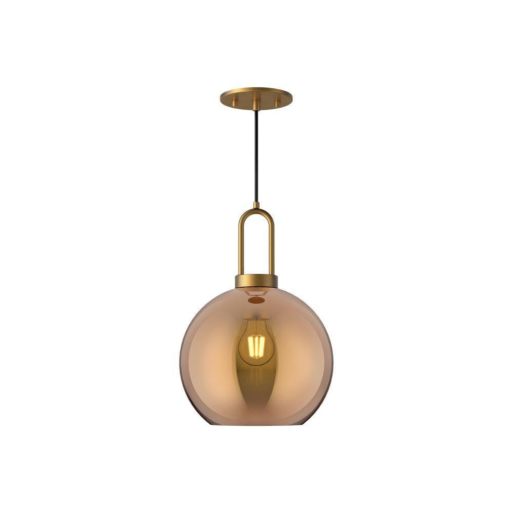 Alora Lighting Soji 10-in 1 Light Pendant Aged Gold, Copper Glass
