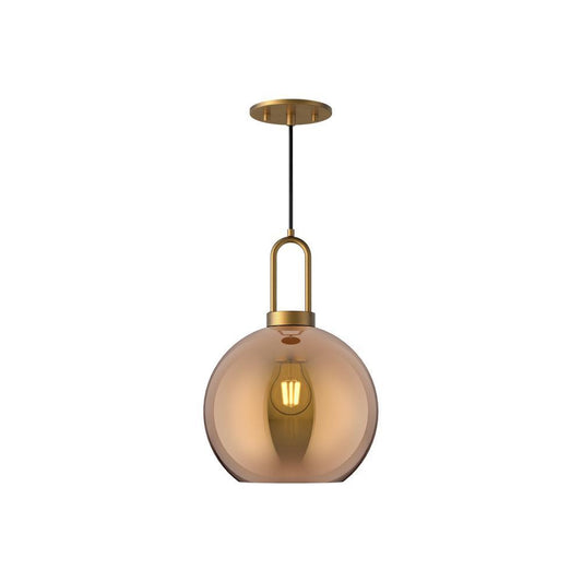 Alora Lighting Soji 10-in 1 Light Pendant Aged Gold, Copper Glass
