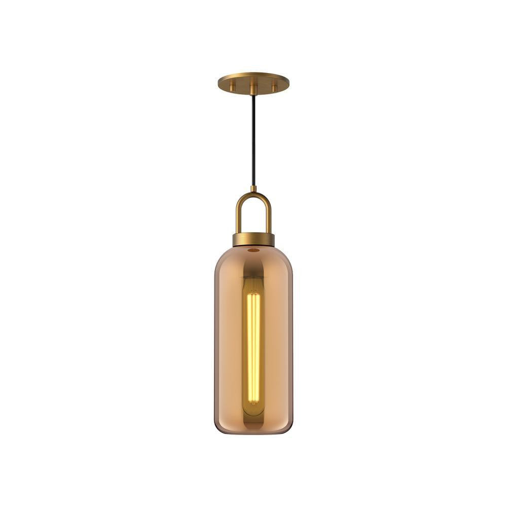 Alora Lighting Soji 5-in 1 Light Pendant Aged Gold, Copper Glass