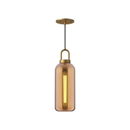 Alora Lighting Soji 5-in 1 Light Pendant Aged Gold, Copper Glass