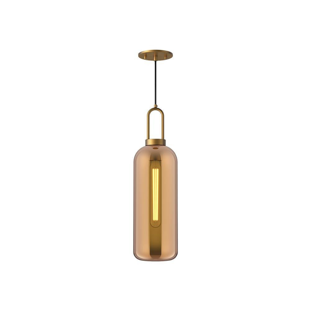 Alora Lighting Soji 6-in 1 Light Pendant Aged Gold, Copper Glass
