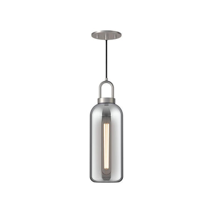 Alora Lighting Soji 5-in 1 Light Pendant Brushed Nickel, Smoked Solid Glass