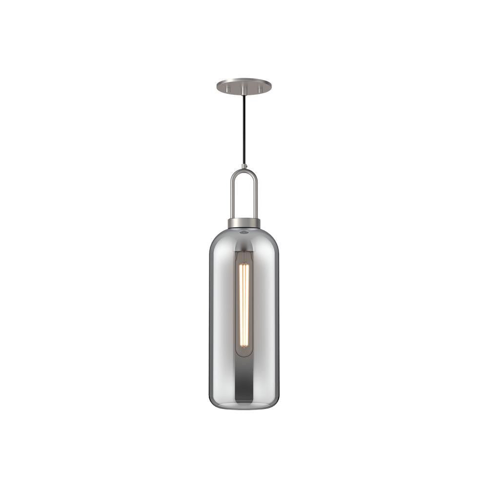 Alora Lighting Soji 6-in 1 Light Pendant Brushed Nickel, Smoked Solid Glass