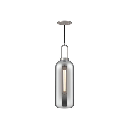 Alora Lighting Soji 6-in 1 Light Pendant Brushed Nickel, Smoked Solid Glass