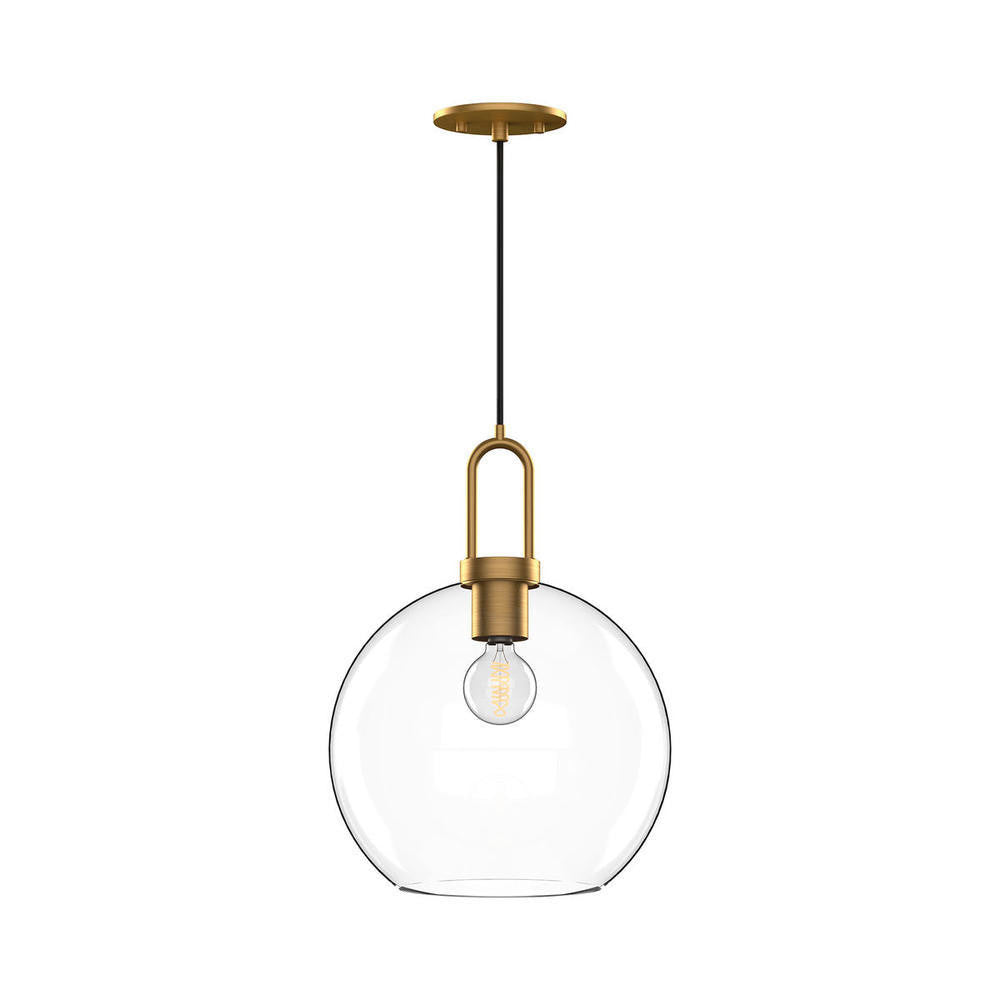 Alora Lighting Soji 10-in 1 Light Pendant Brushed Nickel, Clear Glass