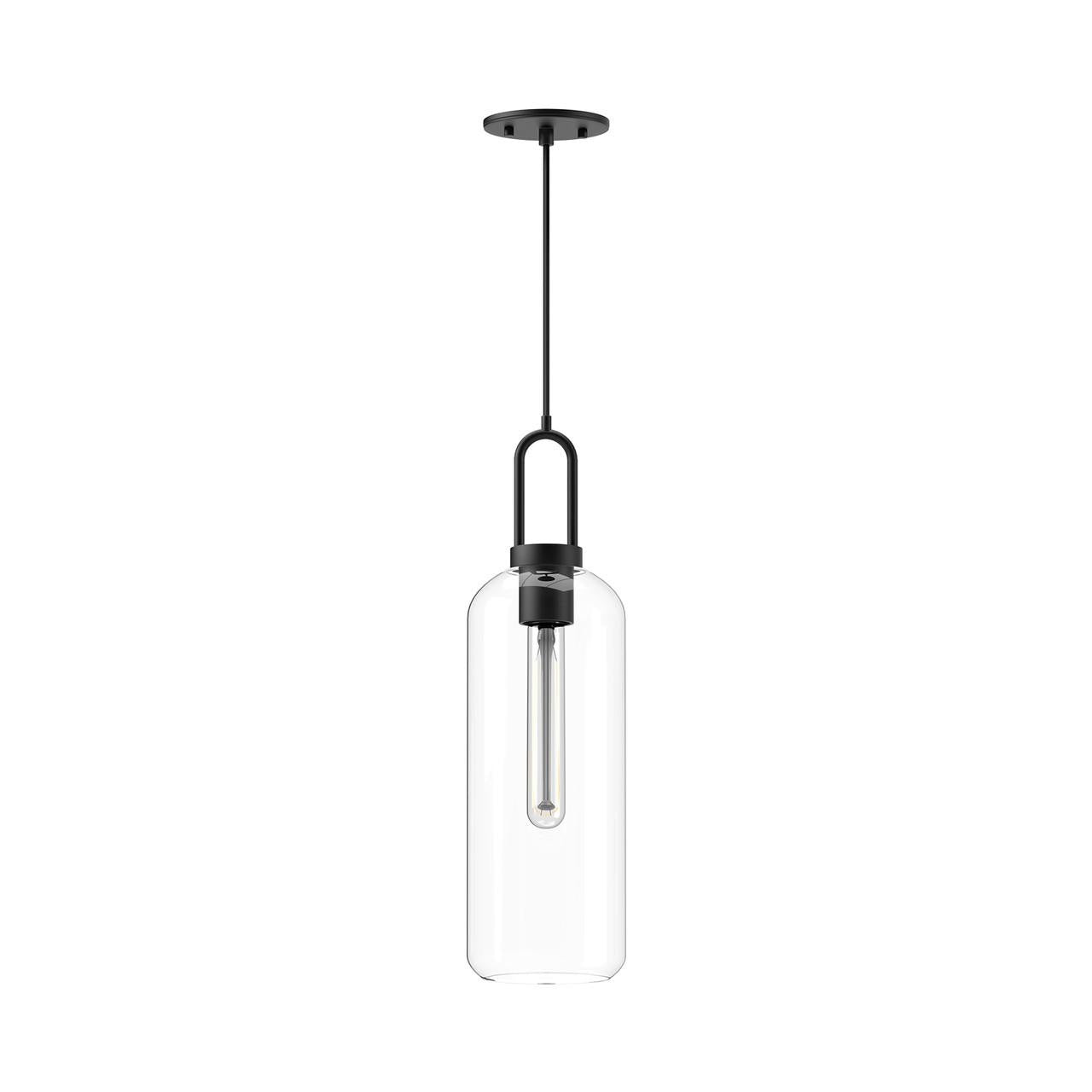 Alora Lighting Soji 6-in 1 Light Pendant Matte Black, Clear Glass