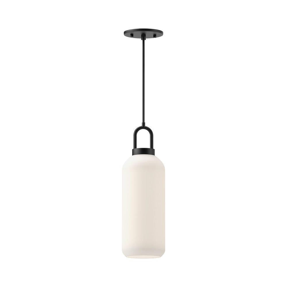 Alora Lighting Soji 5-in 1 Light Pendant Matte Black, Opal Matte Glass