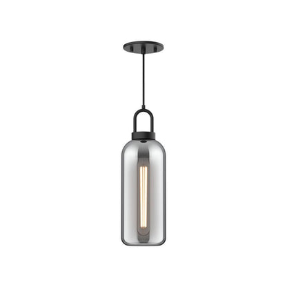 Alora Lighting Soji 5-in 1 Light Pendant Matte Black, Smoked Solid Glass