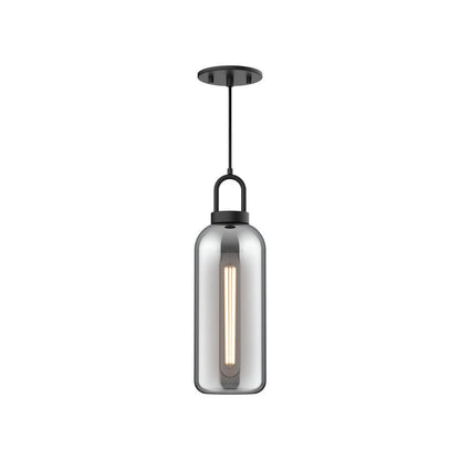 Alora Lighting Soji Pendant Matte Black, Smoked Glass